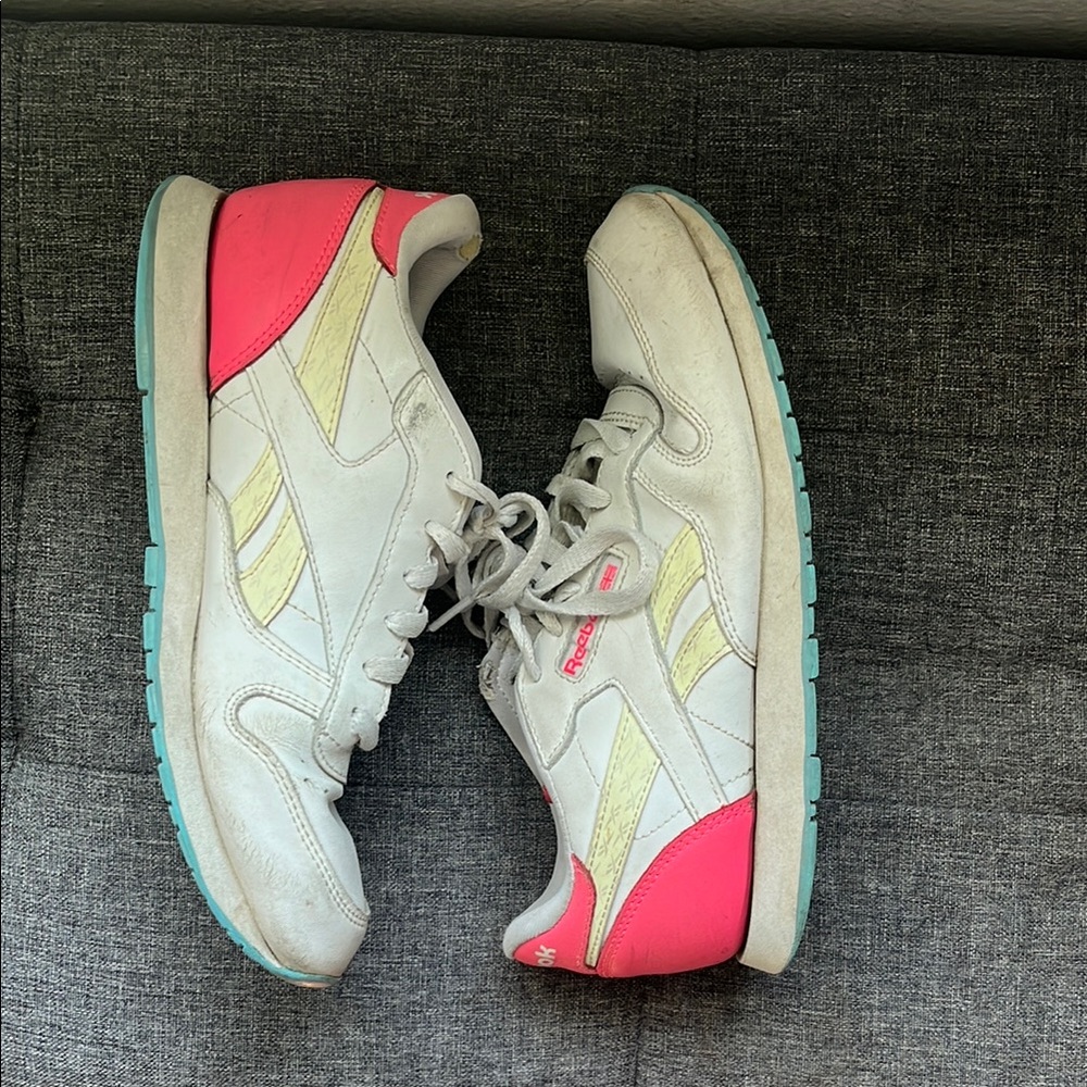 Reebok White and Pink Athletic Shoes